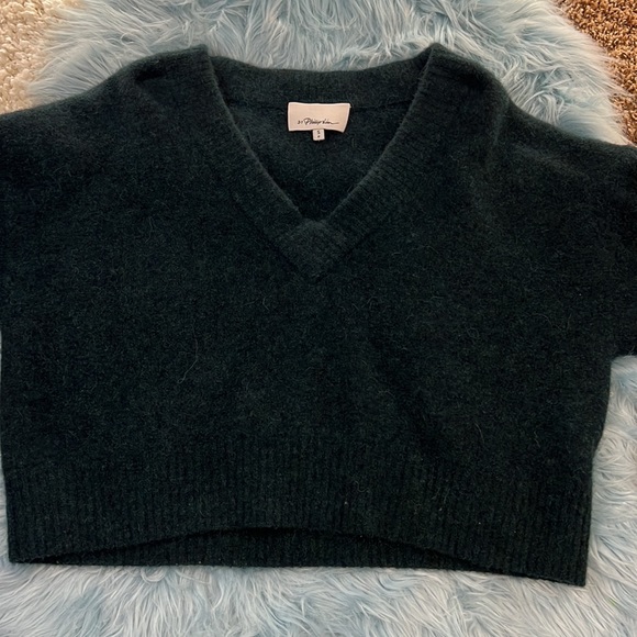 EUC! Deep Green Alpaca Wool Cropped 3.1 Phillip Lim Sweater! Size small! - Picture 2 of 5